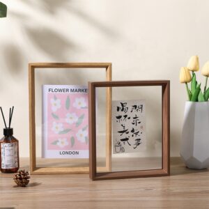 Custom Double Sided Clear Glass Picture Frames A4 DIY Specimen Wooden Photo Frame