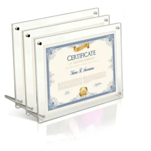 Custom Eco Friendly Double Sided Acrylic Certificate Picture Frame for Office