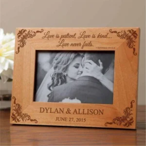 Custom Engraved Wooden Photo Frame Personalized Wedding Gift Solid Wood Picture Frame for Anniversary Home Decor Frame