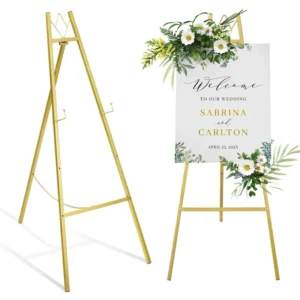 Custom Foldable Metal Classic Style Oil Painting Easel & Photo Frame Floor Stand Elegant Painting Display Stand Racks