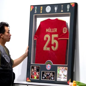 Custom Framed Signed Football Jersey Display Case Wall Mount Sports Memorabilia Shadow Box Frame For Soccer Basketball