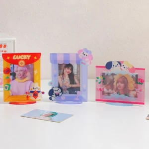 Custom Girl Polaroid Small Card Photo Frame Acrylic Desktop Display Ornaments Student Star Chasing Handmade Plastic Crafts