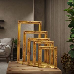 Custom Home Decor Gold Picture Frames UV Printed Wall Display Wood Vintage Photo Frame
