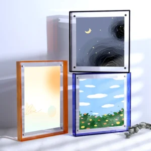 Custom Logo Floating Acrylic Picture Frame Various Sizes Desktop and Wall Mounted Colorful Photo Frame