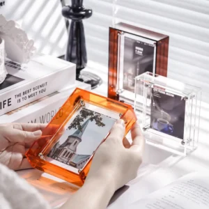 Custom Made Acrylic Floating Wall Photo Frame Set Post Display Family Gallery Instax Photo Frame