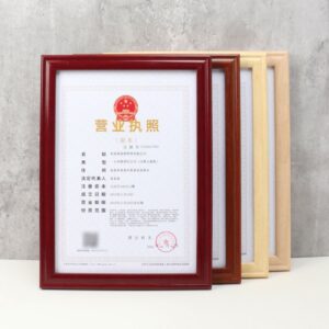 Custom Modern Wood and Acrylic Glass A4 Certificate Diploma Frame with UV Printing for Business License