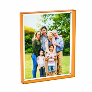 Custom Multi function Tabletop 12×15 Orange Acrylic Photo Frame Acrylic Tray Picture Frame