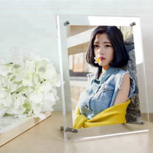 Custom Resin & Acrylic Crystal Clear Pedestal Display Stand & Photo Frame Glass Like Tabletop Showcase