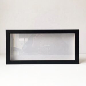 Custom Size Black PS 6 X 14 Inch Depth 2 cm Wall Hanging Shadow Box Frame