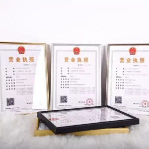 Custom Size Black Silver Gold High Quality Aluminum Picture Certificate Frame Wall Hanging Tabletop Display