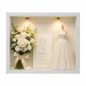 Custom Size Depth Wedding Shadow Box Frame with Light Sport Graduation Display Case Picture Frame for Wall and Tabletop Display