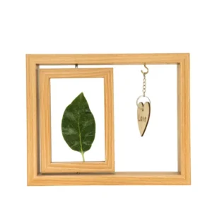 Custom Size Double Sided Wooden Photo Frame with Rotating Light Pendant UV Printed for Wedding Home Decor Christmas Gift