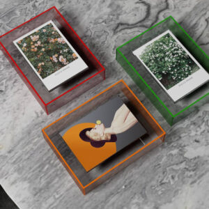 Custom Size Floating Acrylic Neon Freestanding Translucent Colored Photo Frame 3mm Thickness UV Printing for Wall Mounting