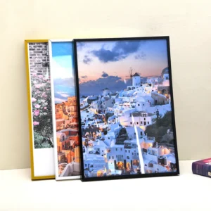Custom Size Wall Art Decor Frosted Chrome plated Photo Frame Black White Gold Silver Aluminum Photo Frame
