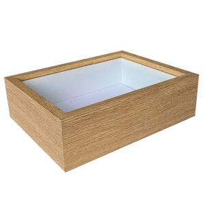Custom Size Wood Grain Modern Style Wedding Graduation Shadow Box Frame Die Cutting Printed for Wall and Tabletop Photo Display
