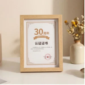 Custom Solid Wood Certificate Frame Tabletop Document Picture Frame with Stand Desktop Display Photo Frame