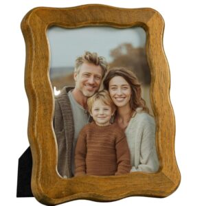 Custom Solid Wood Photo Frame Wave Design Tabletop Wall Hanging Decorative Frame