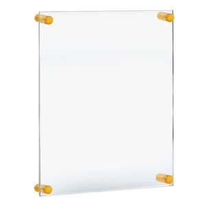 Custom Wall Mounted Photo Floating Acrylic Clear Picture Frame With Gold Stand