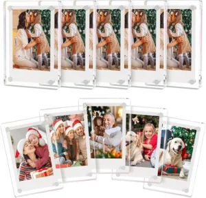 Custom Wedding Couple Acrylic Plastic A4 Waterproof Photo Frame Magnet Transparent Floating Wedding Dress Frame UV Printing
