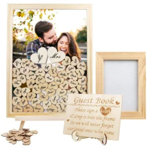 Custom Wedding Guest Book Board Wooden Photo Frame Arts Crafts Decoration