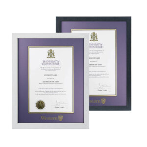 Custom White Black Graduation A4 Diploma Frame Degree Certificate Frames with Gold Foil Seal