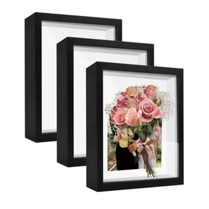 Custom Wood Black Shadow Box Picture Frame 8*8in 3D Deep Shadow Box Frames for Home Decor