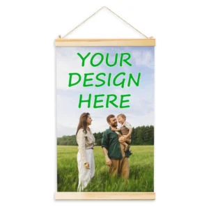 Custom Wood Poster Frame Hanger Customizable Wall Art Photos Text Logo Canvas Artwork Living Room Bedroom Hanging Wooden Shaft
