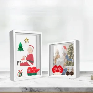 Custom Wood White Shadow Box Picture Frame 8*8 3D Deep Shadow Box Frames with Glass for Home Decor
