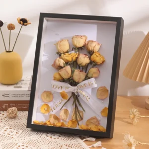 Customise Walnut Wood MDF Decoration Art Picture 3cm 5cm Deep Photo Frame 3D Shadow Box Frame With Plexiglass
