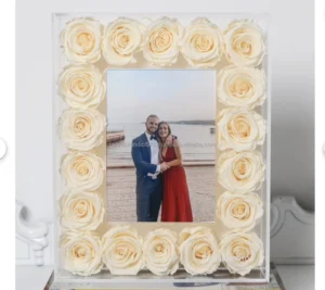 Customised Resin Wedding Flower Box Double sided Strong Magnetic Suction Photo Frame Home Office Hotel