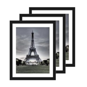 Customizable Black Wood 5×7 Photo Frame Handmade Eco Friendly Wall Hanging & Freestanding Design