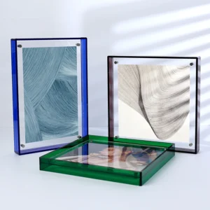 Customizable Clear Acrylic Photo Frame Multiple Sizes and Colorful Floating Wall Display for Home Decoration