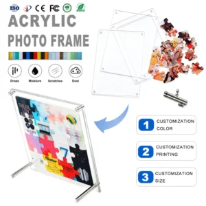 Customizable Desktop Freestanding Acrylic Puzzle Photo Frame DIY Puzzle for Kids with Customized Logo