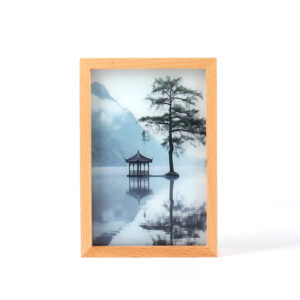 Customizable High End Luxury Wooden Photo Frame Decorative Light Rechargeable Home Decoration