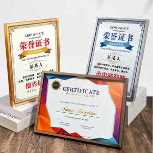 Customize A4 Certificate Aluminum Alloy Frame with Eco Friendly Design and Customized Logo