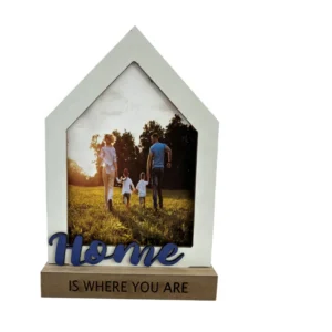 Customized 17 X 25.5 X 4 CM Wood Photo Frame DIY Usage Stand with Beach Theme Laser Cut Letters Die Cutting Printing