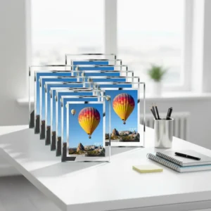 Customized 6inch Silver Glass Crystal Photo Frame For Display Creative Handmade Decorative Crystal Glass Picture Frame