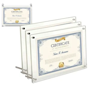 Customized A4 A5 A3 Tabletop Acrylic Certificates Document Display Stand Wall mounted Clear Acrylic Picture Frame