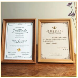 Customized A4 Modern Classic Artificial Wood Document Certificates Degree Graduation Diploma Frame for Wall Hanging