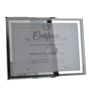 Customized Authorized Certificate Glass Crystal Frame Diploma Souvenir Photos 8X10 Glass Crystal Frame