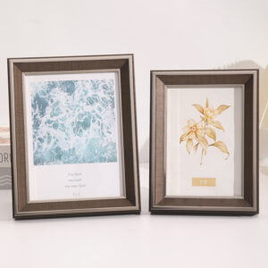 Customized Classic Brown Gilding Plastic Photo Frame Durable Light Luxury Standing Hanging Decorative Wall Art Picture Frames