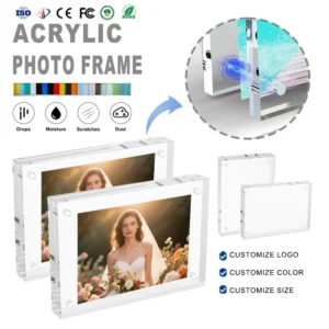 Customized Clear Acrylic Photo Frame for Women’s Wedding Photo Memorial Display for Gift Home Decoration