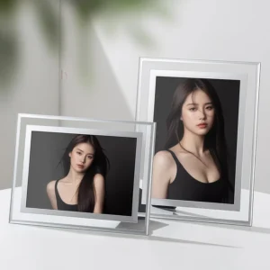 Customized Crystal Glass Gold Photo Frame 4×6 5×7 8×10 A4 Glass Photo Frame for Standard Photo Sizes Picture Tabletop Display