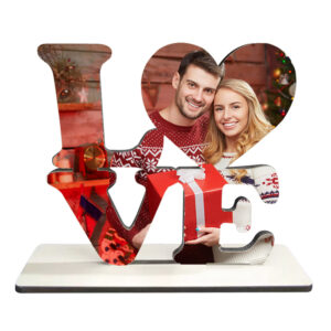 Customized DIY Logo Love MDF Picture Frame Sublimation Blank Printable MDF Wooden Love Photo Frame for Valentine’s Gift