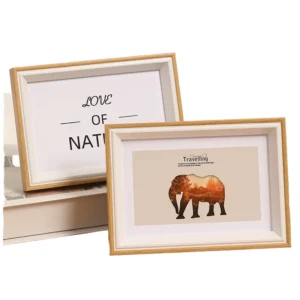 Customized Eco Friendly Durable MDF Photo Frame Rectangle Retro Desktop Wall Mounted 8 Inch Sizes Letterpress Printed 6 Color