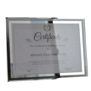 Customized Eco Friendly Glass Crystal Frame with Silk Screen Printing 8X10 Size for Diploma Souvenir Photos