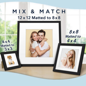 Customized Eco Friendly Mdf Photo Frame Square Retro Desktop Wooden Style Wall Mounted 6 7 8 10 12 Inch Sizes For Rural