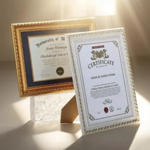 Customized European Style Thicken Certificate Frame Exquisite Rosewood Standing Hanging Plastic