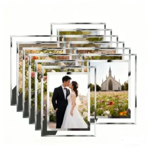 Customized Glass Crystal DIY Photo Frame Wall Art Creative Handmade 4*6 Crystal Glass clear Picture Frame Home Decor