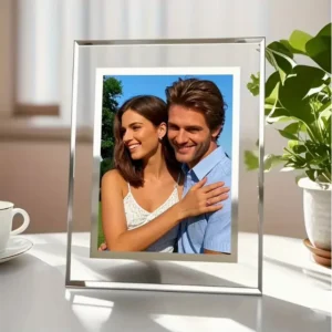 Customized Home Tabletop Display Transparent Glass Photo Frame Wall Frames Home Decoration Living Room Glass Photo Frames